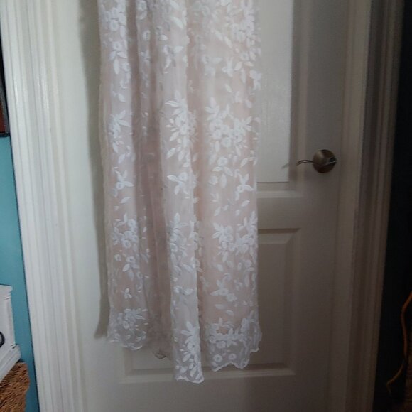 Baltic Born Boho Lace Dress Nude Mesh Floral Embroidered Romantic Bridal Beach L - Picture 6 of 16